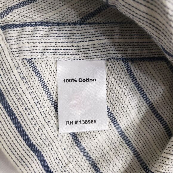 Purnell Womens Mini Skirt Sz 10/30 Indigo Beige Striped Pockets Contrast Stitch - Picture 8 of 9